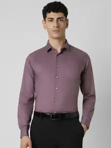 Van Heusen Men Spread Collar Textured Printed Cotton Slim Fit Formal Shirt