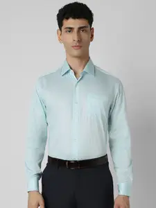 Van Heusen Men Spread Collar Micro Ditsy Printed Cotton Party Shirt