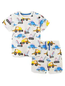 StyleCast Boys Printed Pure Cotton T-shirt With Shorts