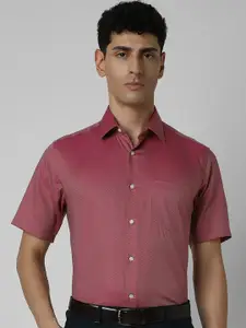 Van Heusen Men Spread Collar Micro Ditsy Printed Cotton Party Shirt