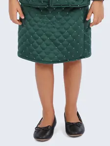 One Friday Girls Embellished A-Line Knee-Length Sequin Skirts