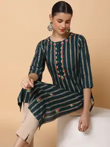 SHOWOFF Stripes Printed Straight Kurta