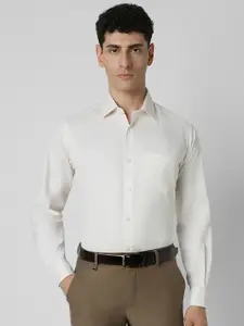 Van Heusen Men Spread Collar Textured Printed Cotton Party Shirt