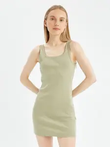 DeFacto Square Neck Sleeveless T-shirt Mini Dress
