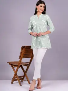 HIGHLIGHT FASHION EXPORT Women Mandarin Collar A-line Top