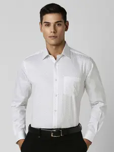 Van Heusen Men Spread Collar Micro Ditsy Printed Cotton Formal Shirt