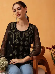 ADA Ethnic Motifs Embroidered Kurti