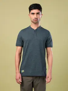 Technosport Self Design Henley Neck UPF50 Slim Fit Sports T-shirt