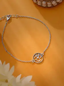 GIVA 925 Silver Vintage Om Bracelet Rakhi With Roli Chawal & Greeting Card