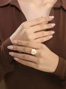 Voylla Gold-Plated Zodiac Scorpio Enamel Ring