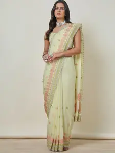 Soch Women Organza Embroidered Saree