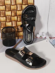 CHINRAAG Women Open Toe Flats with Buckles