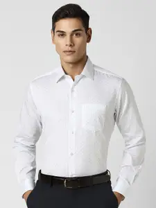 Van Heusen Men Spread Collar Micro Ditsy Printed Cotton Formal Shirt