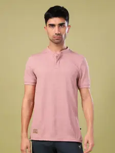 Technosport Self Design Henley Neck UPF50 Slim Fit Sports T-shirt