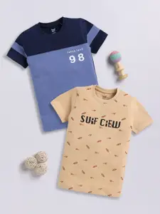 Toonyport Boys Pack Of 2 Printed Round Neck Cotton T-shirts