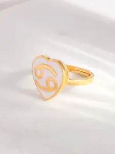 Voylla Gold-Plated Zodiac Cancer Enamel Finger Ring