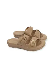 CHINRAAG Women Open Toe Flats with Buckles