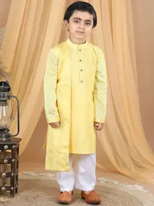 Sangria Boys Embroidered Pure Cotton Kurta With Pyjamas