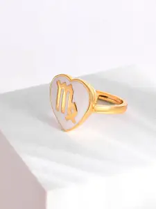 Voylla Gold-Plated Zodiac Virgo Enamel Finger Ring