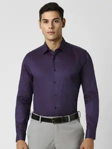 Van Heusen Men Spread Collar Micro Ditsy Printed Slim Fit Party Shirt