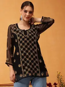 ADA Ethnic Motifs Embroidered Chikankari Chikankari Kurti