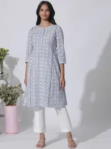 W Ethnic Motifs Printed Cotton Straight Kurta