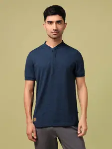 Technosport Self Design Henley Neck UPF50 Slim Fit Sports T-shirt