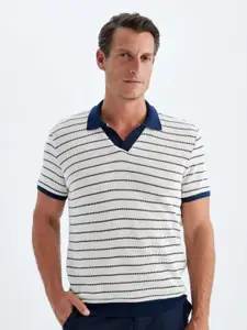 DeFacto Men Striped V-Neck Pockets T-shirt