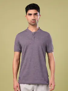 Technosport Self Design Henley Neck UPF50 Slim Fit Sports T-shirt