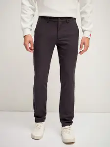 THE BEAR HOUSE Men Solid 4 Way Stretch Slim Fit Formal Trouser