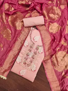 KALINI Ethnic Motifs Woven Designed Beads and Stones Unstitched Dress Material