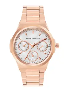 French Connection Women Patterned Dial & Stainless Steel Bracelet Style Straps Analogue Chronograph Watch