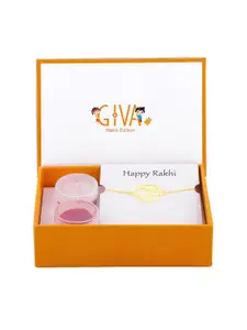 GIVA 925 Silver Om Bracelet Rakhi With Roli Chawal & Greeting Card