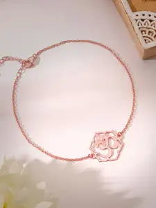 GIVA 925 Silver Omkara Bracelet Rakhi With Roli Chawal & Greeting Card