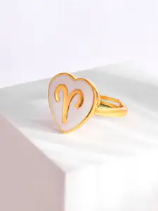 Voylla Gold-Plated Zodiac Aries Enamel Finger Ring