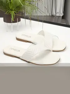 OPHELIA Women Textured Open Toe Flats