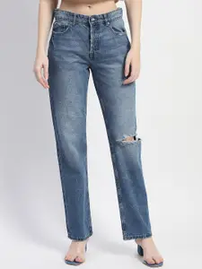 Madame Women Slash Knee Heavy Fade Jeans