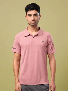 Technosport Men UPF5 Solid Polo Collar Slim Fit T-Shirt