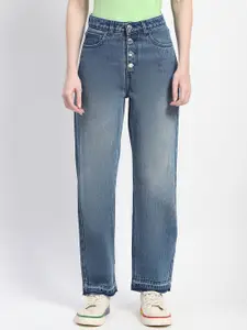 Madame Women Straight Fit High-Rise Light Fade Jeans