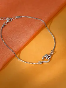 GIVA 925 Silver Minimal Om Bracelet Rakhi With Roli Chawal & Greeting Card
