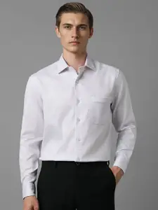 Louis Philippe Men Classic Spread Collar Textured Self Design Cotton Formal Shirt