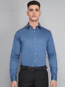 TRYBUY.IN Men Button-Down Collar Solid Cotton Semiformal Shirt