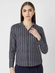Van Heusen Woman Spread Collar Micro Ditsy Printed Formal Shirt