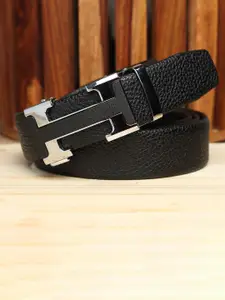 WINSOME DEAL Men Textured Slider Buckle Closure Belt