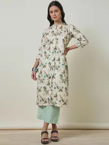 Soch Floral Printed Mandarin Collar Straight Kurta