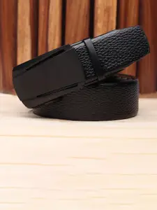 WINSOME DEAL Men Textured Slider Buckle Closure Belt