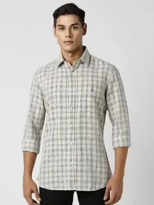 Van Heusen Sport Men Spread Collar Tartan Checked Slim Fit Casual Shirt