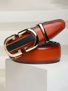 WINSOME DEAL Men Solid Slider Buckle Closure Formal Belt