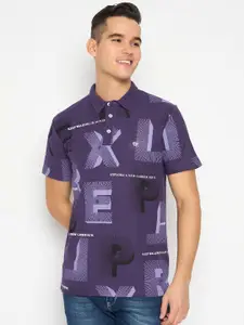 Duke Men Graphic Printed Polo Collar Cotton Slim Fit T-shirt