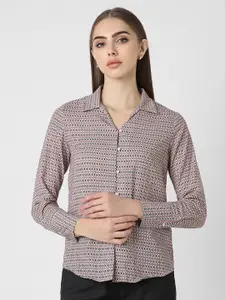 Van Heusen Woman Spread Collar Micro Ditsy Printed Formal Shirt